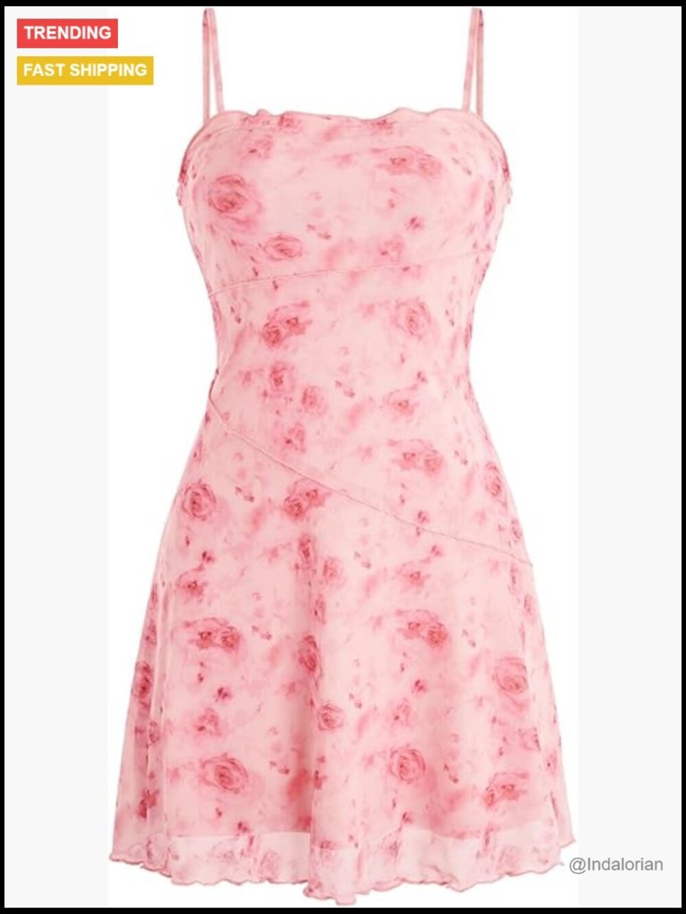 Mesh Overlay Mini Dress with Spaghetti Straps Y2k Going Out